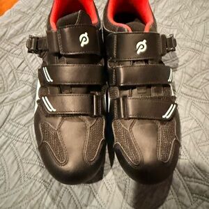 Peloton Black Cycling Shoes with Red Interior